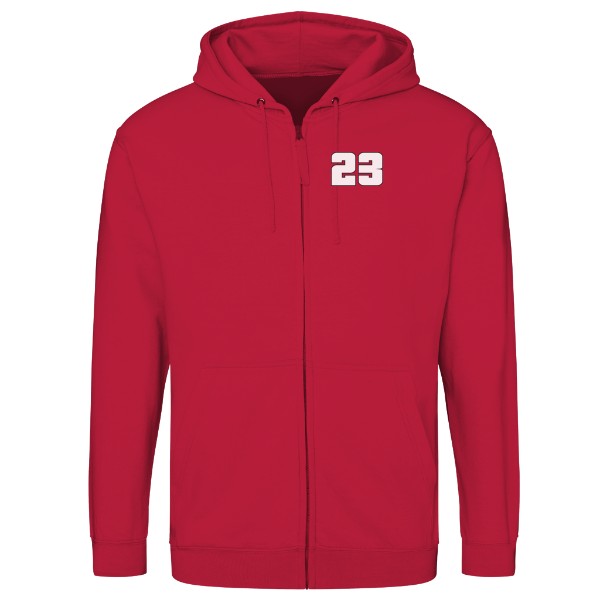 Mikina na zip unisex s potiskem 23 v kruhu geometrie
