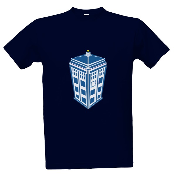 Tričko s potiskem Tardis modro bílá